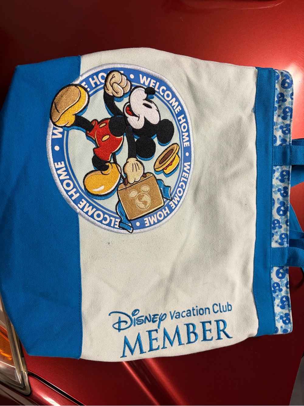 Disney Mickey Mouse 'Welcome Home' Tote - Blue, White, Red, Yellow, Black